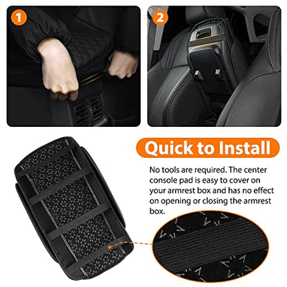Autorder Center Console Cover for Toyota Venza 2021 2022 2023 2024 Accessories Armrest Cover Anti-Scratch Middle Console Pad Leather Armrest Protector with Pockets