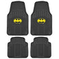 BDK Warner Bros Batman Rubber Floor Mats Car Accessories - Universal Fit, No-Slip Grip, All Weather Heavy Duty - 4 pc Trimmable Car Mats Set, Front 27x18, Rear 17.25x13.25