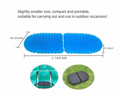 Gel Seat Cushion, Foldable Seat Cushion Comfortable Travel Seat Cushions Soft Breathable for Chair, Car, Plane Outdoor Activities, Stadium, Picnic, Hiking, Mountaineering Relief Sciatica Pain