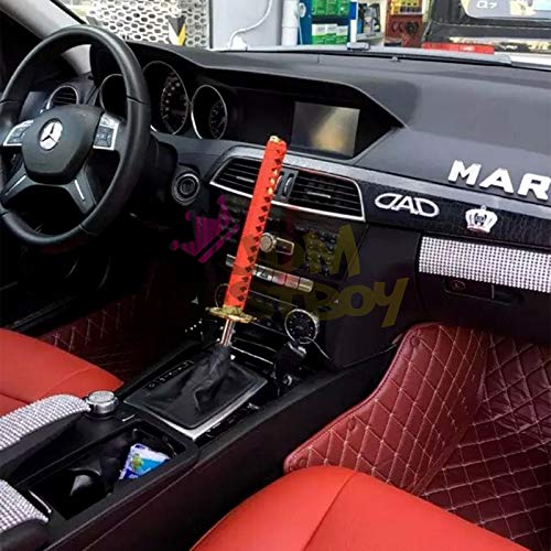 JDMBESTBOY Samurai Sword Blue White Shift Knob Shifter Alloy Katana Adapter Universal 20cm - color: Blue White, size: 20cm
