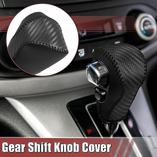 X AUTOHAUX Car Automatic Gear Shift Knob Cover Protector Carbon Fiber Pattern Black for Chevy Equinox 2018-2021 for Honda CRV 2015-2016 - color: Black