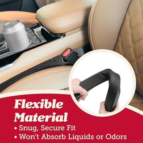 Lusso Gear Car Seat Gap Filler (2 Pack) - Stop Dropping Between Seats - Universal Fit for Car, Truck, SUV - Block the Gap between Seat Console - color: Gap Filler - Black