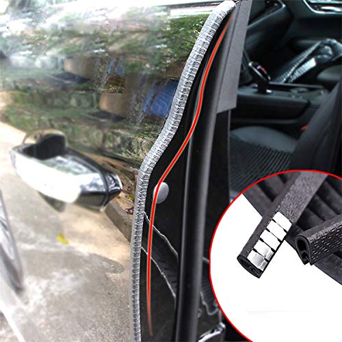 33Ft(10M) Long Car Door Edge Guards, U Shape Edge Trim Rubber Seal Protector Car Door Protection Anti-Collision Rubber Clips Easy to Cut No Need Adhesive Fit for Most Vehicles| Black