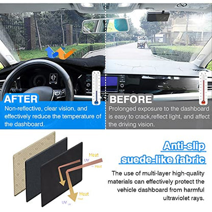 Autorder Dashboard Cover Mat for Chrysler PT Cruiser 2001 2002 2003 2004 2005 Accessories Dash Cover Suede Dash Mat Sunshade Glare UV Rays Protector - size: 2001-2005 Chrysler PT Cruiser