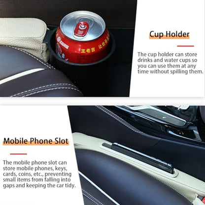 2 Pack Car Seat Gap Filler with Storage Box,Fill the Gap Between Seat and Console,Car Console Gap Filler,Prevent Things from Dropping,Convenient to Storage Keys and Phone(Beige) - color: Beige2