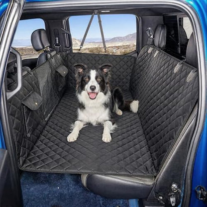 Pryze Dog Car Seat Cover for Back Seat with Mesh Window & Side Flaps | 100% Waterproof Dog Hammock for Cars Trucks & SUVs | 600D Heavy Duty Scratch Proof Nonslip | Easy Install & Machine Washable