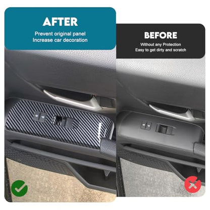 INTGET Window Lift Panel Cover for 2024 2025 2026 Toyota Tacoma Accessories/2025-2026 4Runner ABS Plastic Interior Decoration (Carbon Fiber,Window Lift Panel) - size: Window Lift Panel Cover