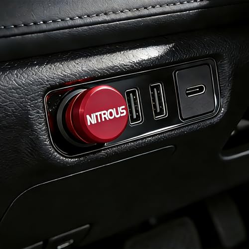 Cigarette Lighter Plug Cover Billet Aluminum Cigarette Lighter Plug, Fits All Vehicles with Standard 12 Volt Power Source Aluminum Dustproof Plug Billet Button Plugs (Nitrous) - color: Nitrous
