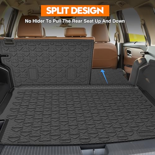 KUST Trunk Cargo Mat for Nissan Rogue 2021-2025 2026, TPE Rubber Cargo Liner with Backrest Mat for Rogue Accessories Rear Trunk Liner High Edge - style: Rogue 2021-2026 │ Trunk + Backrest Mat