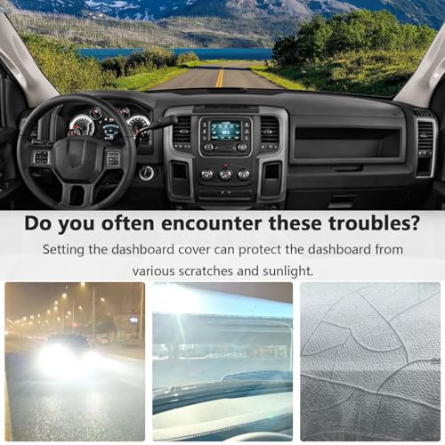 Dashboard Cover Suitable for Dodge Ram 1500 2500 3500 2010-2018 Car Dashboard Cover Sun Visor Mat Non-Slip Polyester Dashboard Accessories - size: 2010-2018 For Dodge Ram