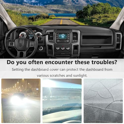 Dashboard Cover Suitable for Dodge Ram 1500 2500 3500 2010-2018 Car Dashboard Cover Sun Visor Mat Non-Slip Polyester Dashboard Accessories - size: 2010-2018 For Dodge Ram