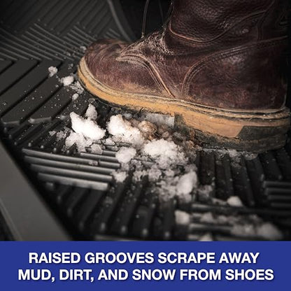 ClimaTex Heavy Duty Car, Truck, Van, and SUV Automotive Floor Mat for Floor Protection, Weatherproof Deep Channel No-Slip Front and Back Seat Liner Mats, 3 Piece Set, Black - color: Black, style: 3-Piece Set