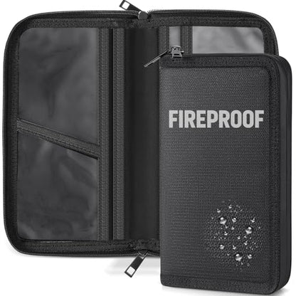 Fireproof Car Registration and Insurance Holder Waterproof Car Accessories Glove Box Organizer with Flexible Secure Zippered Case for Women Men Teen Secure Storage for Home, Office, Travel