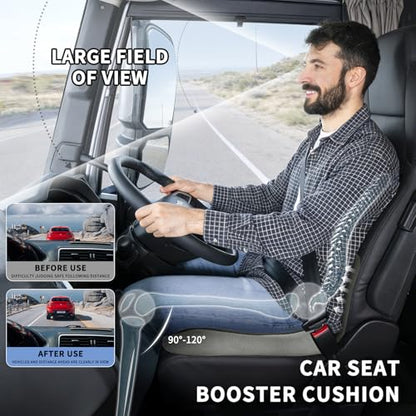 Memory Foam Seat Cushion for Long Sitting,Chair Pads,L-Shaped Ergonomic Design for Office Chair & Truck Drivers,Improve Comfort During Prolonged Sitting(Black Gray)