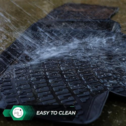 RizLiner Floor Mats Compatible with Kia Rio & Rio 5 Door 2018-2023 Custom Fit Rubber 3D Car Mats Laser Measured Floor Liners All Weather Heavy Duty Waterproof Odorless Non-Slip TPE (Front & Rear) - size: Rio 2018-2023