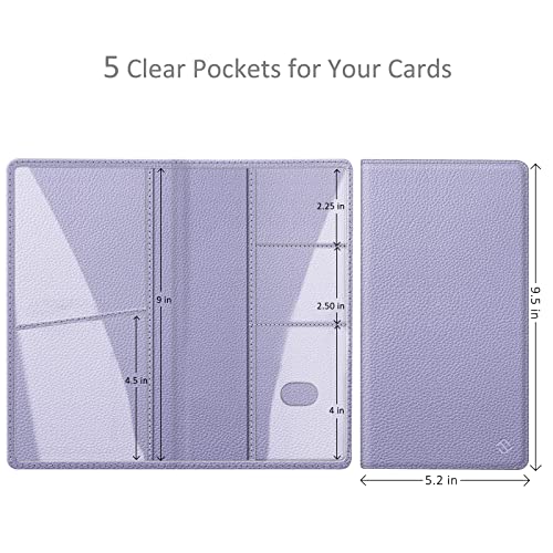 FINPAC Car Registration and Insurance Card Holder, Vehicle Glove Box Card Organizer Wallet Automobile Accessories for License - color: Lilac Purple