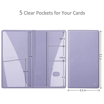FINPAC Car Registration and Insurance Card Holder, Vehicle Glove Box Card Organizer Wallet Automobile Accessories for License - color: Lilac Purple