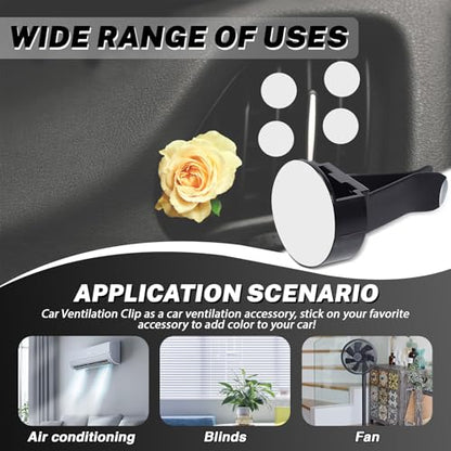30Pcs Car Vent Clips, Car Air Freshener Vent Clip Air Conditioner Outlet Perfume Clips for Auto Car Interior Decorations Accessories, Metal Square Head + Round Slot Head