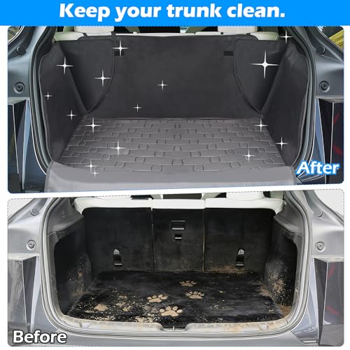 Dog Car Seat Cover for Trunk Cargo Liner for Dogs, Waterproof Pet Cargo Cover Dog Seat Mat for Tesla Model Y Juniper 2025 2026 Upgraded 600D Heavy Duty Waterproof Scratch-Resistant Dog Hammock