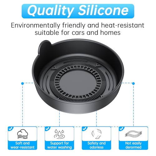 【4 Pack】Lantazi Car Coasters for Cup Holders【Non Slip & Shockproof】Car Cup Coasters for Car Cupholder Coasters Waterproof Sift-Proof Spill Silicone Car Cup Holder insert Car Accessories for Women Man