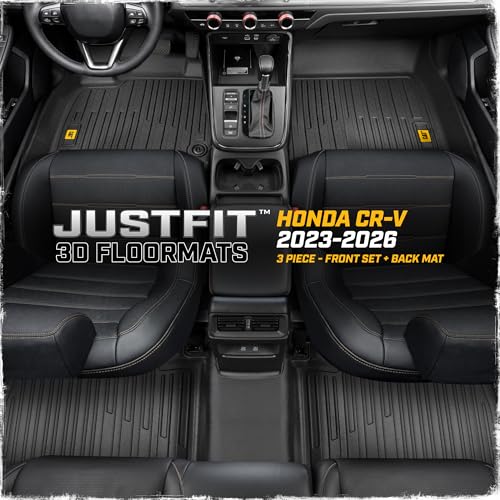 CAT® JustFit™ 3D Custom Fit Floor Mats for Honda CRV 2023, 2024, 2025, 2026 - Heavy Duty Floor Liner Protection Laser Measured, Honda CRV Accessories Car Floor Liners - style: Honda CRV (2023-2026)