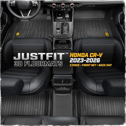 CAT® JustFit™ 3D Custom Fit Floor Mats for Honda CRV 2023, 2024, 2025, 2026 - Heavy Duty Floor Liner Protection Laser Measured, Honda CRV Accessories Car Floor Liners - style: Honda CRV (2023-2026)