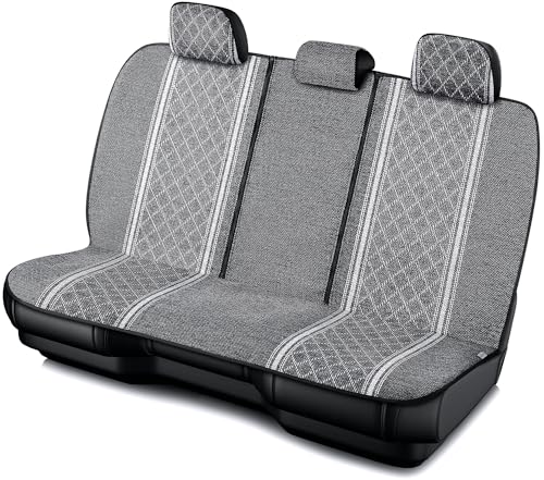 Road Comforts Baja Bench Seat Covers Grey Diamond Rear Blanket Seat Covers - Jacquard Fabric, Airbag Compatible, Universal Fits Car, Truck, SUV, and Vans - color: Rear Seat Gray
