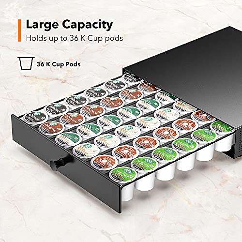 SICHEER K Cup Organization Storage Drawer Maker K Cup Holder Coffee Pod Organizer Stand Tray Counter Rack Countertop Maker Stand Capsules Compatible with Keurig Accessories Holds 36 Pods - size: 36 Pod Capacity