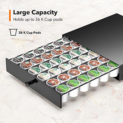 SICHEER K Cup Organization Storage Drawer Maker K Cup Holder Coffee Pod Organizer Stand Tray Counter Rack Countertop Maker Stand Capsules Compatible with Keurig Accessories Holds 36 Pods - size: 36 Pod Capacity