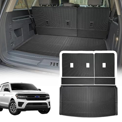 Cargo Liner Compatible with 2018-2024 Ford Expedition MAX/Lincoln Navigator L Trunk Mat Cargo Mat Back Seat Cover Protector(Backrest Mats+Trunk Mat)