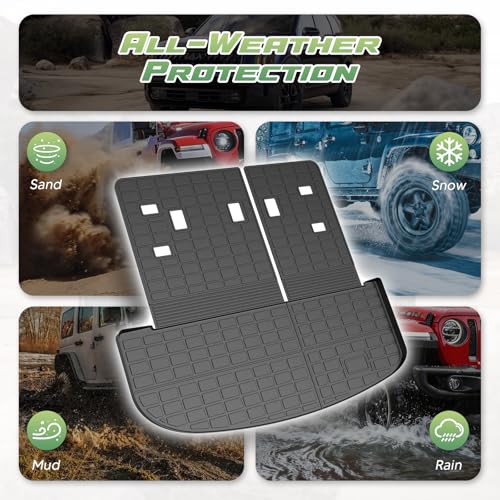 Cartist Cargo Mat & Backrest Mat Fits for Kia Telluride 2020 2021 2022 2023 2024 2025 (7/8 Passenger) All Weather TPE Trunk mat for Telluride Car Accessories for Telluride 2020-2025 - size: 4)Kia Telluride (7/8 Seats)【20-25】