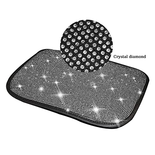 BetterJonny Auto Bling Car Armrest Cover, Crystal Rhinestone Auto Center Console Cover Pad Non-Slip Car Arm Rest Cushion Pad Universal Bling Car Accessories for Most Car (13.2 X 9.3 Inch)