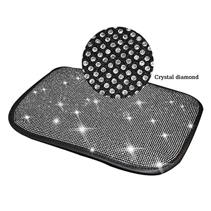 BetterJonny Auto Bling Car Armrest Cover, Crystal Rhinestone Auto Center Console Cover Pad Non-Slip Car Arm Rest Cushion Pad Universal Bling Car Accessories for Most Car (13.2 X 9.3 Inch)