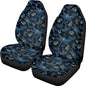 Dragonfly Print Automotive Seat Covers Front Only, Comfortable Breathable Front Car Seat Covers Universal Fit Sedan Van Truck SUV - color: Black and Blue - Dragonfly