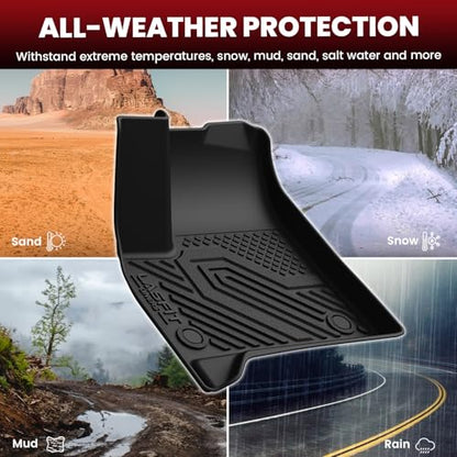 LASFIT Floor Mats & Cargo Liner with Backrest Mat for Chevy Traverse 2024-2026 (Only 8 Seats) & GMC Acadia 2024-2026 (Only 8 Seats), All Weather TPE Custom Fit Car Floor Liners Full Seat, Black - size: Floor Mats for Traverse/Acadia 8 Seats 2024-2026