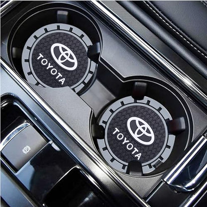 Car Cup Holder Coaster for Toyota Avalon Prius Allion RAV4 Highlander Series Cupholder Coaster Interior Accessories 2.75in 2Pack - color: Black-08