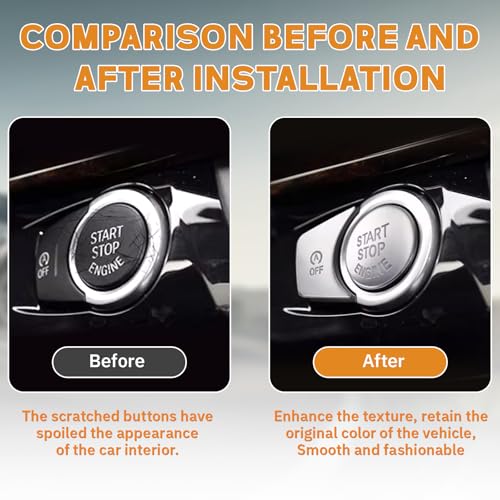 Silver Start Stop Button Cover Compatible with BMW X3 F25 2011-2016,X4 F26 2014-2016,X5 F15 2014-2018,X6 F16 2015-2018,Engine Switch Button Trim Cover Compatible with BMW Accessories - color: Silver Start Cover(For X5 X6)