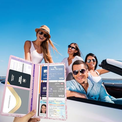 Car Registration and Insurance Holder with Magnetic Closure, Universal Document Organizer for License, Insurance Cards & Glove Box Storage (Heart-Pink) - color: Heart-Pink