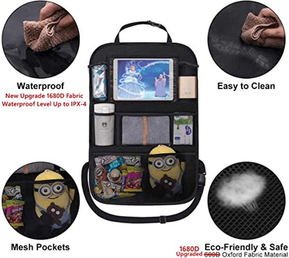 Backseat Car Organizer Mats Back Seat Organizers and Storage Bag with Touch Screen Tablet Holder for Kids Toddlers Car Seats, Travel Accessories, Road Trip Essentials Kids - size: 1 Pack