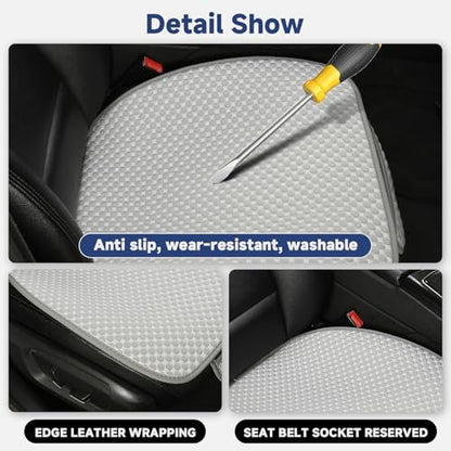 Ice Silk Front Car Seat Cover Protector Anti-Slip Bottom Seat Cover Fits 95% of Vehicles,Wrapping Around The Bottom,(Gray-2Pcs)