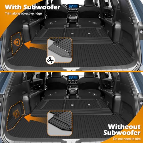 AOMSAZTO Cargo Mat Compatible with 2024 2025 2026 Toyota Grand Highlander: Cargo Liner with Backrest Mat 2-in-1 - All Weather TPE Trunk Mat for Grand Highlander Accessories (Not Fit Highlander) - style: 2024-2026 | For Toyota Grand Highlander Cargo Mat