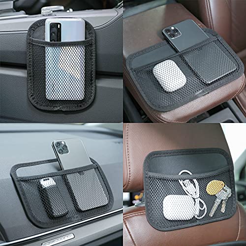 INNOLIFE Car Net Pocket Side Clutter Scattered Storage Phone Holder Strong Paste Organizer 8"x5.75"(2pcs L)