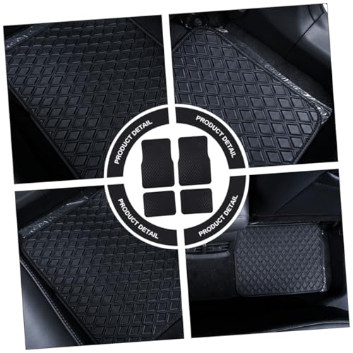 Vaguelly 4pcs Waterproof Pu Leather Car Carpet Mats Non-Slip Front and Rear Floor Mats Universal Fit for Suvs and Sedans Automotive Interior Floor Covering