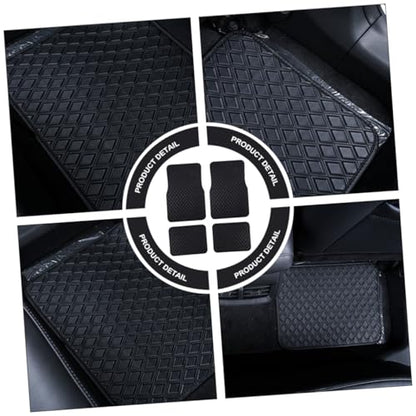 Vaguelly 4pcs Waterproof Pu Leather Car Carpet Mats Non-Slip Front and Rear Floor Mats Universal Fit for Suvs and Sedans Automotive Interior Floor Covering