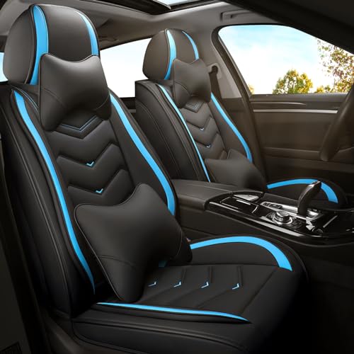 Car Seat Covers for Lexus RX 350 2007-2026, Premium Nappa Leather Car Seat Cover, Stylish Sport Seat Covers， Automobile Seat Cover Sets.(Luxury 2 Seats/Black Blue) - color: Black Blue, size: Luxury 2 Seats