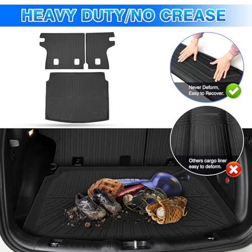 Cartist Cargo Mat for Jeep Compass 2017-2025 2026, All Weather Cargo Mat for Compass Accessories, Heavy Duty Trunk Mat with Backrest Mat, Car Accessories - size: 1)Jeep Compass 17-26