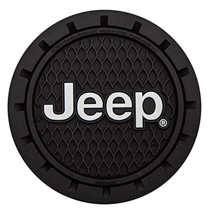 Plasticolor 000652R01 Jeep Logo Auto Car Truck SUV Cup Holder Coaster 2-Pack , Black