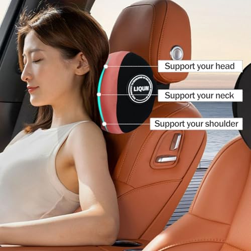 LIQUN Car Seat Neck Pillow, Skin Friendly Car Head Pillow, Memory Foam Neck Support, Driving to Relieve Neck Pain and Shoulder Pressure, (Grey) - color: Grey