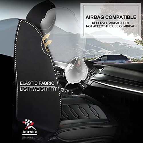 AOMSAZTO Car Seat Covers Fit for Honda Ridgeline 2006-2025: Seat Covers Full Set Leather Seat Covers Compatible Airbag (Black) - color: #016 Black, size: 2006-2014&2024-2025-5 seat covers full set