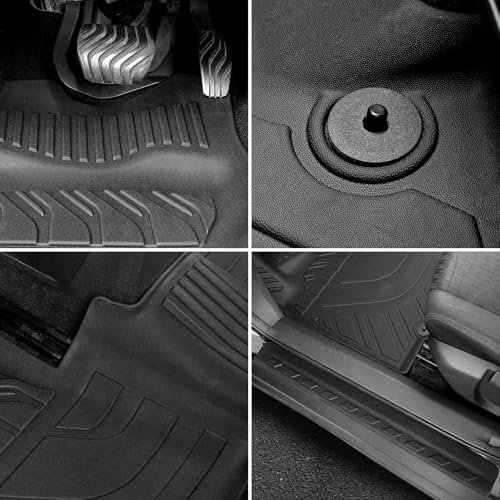 Floor Mats Fit for Nissan Rogue 2014-2020 (NOT for Sport/Select/Hybird/7-Seat), TPE All Weather Durable 1st and 2nd Row Floor Liners Door Sill Guards for Nissan Rogue Accessories
